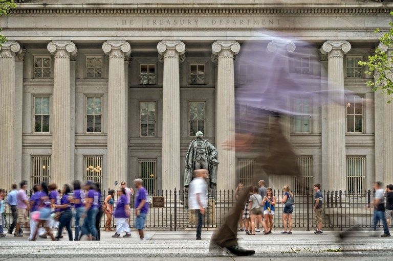 National security fears and the presidential election have dominated the political discourse over the past year, but that uptick marks a sharp increase from the 2015 fiscal year, when the deficit fell to $439 billion. (AP Photo/J. David Ake, File)