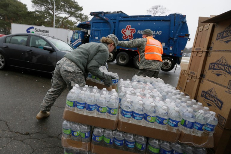 Water from the Flint River has rendered the city's water supply hazardous to drink. (AP photo/Carlos Osorio)