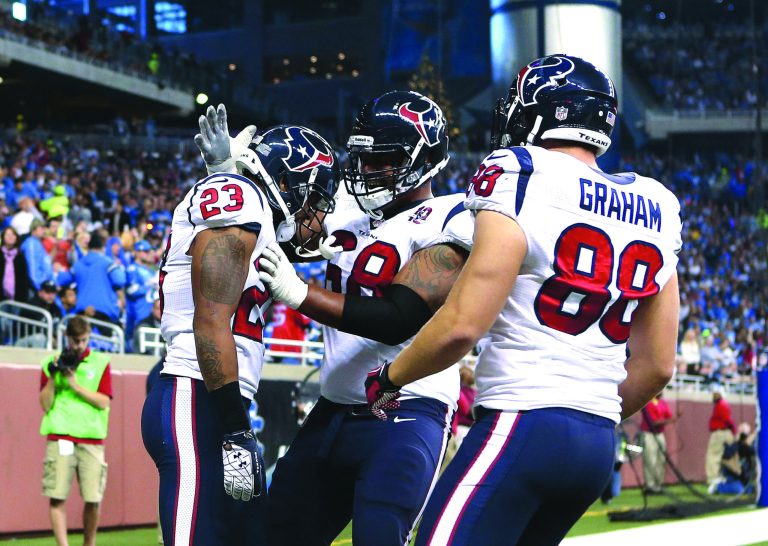Leon Halip/Getty Images
Texans running back Arian Foster rushed for 102 yards and two touchdowns in Thursday's win over the Lions.