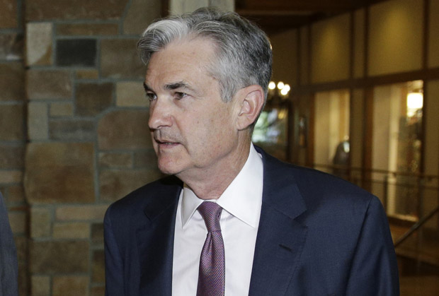 Jerome Powell, governor of the Board of Governors of the Federal Reserve, arrives for a dinner during the Jackson Hole Economic Policy Symposium at the Jackson Lake Lodge in Grand Teton National Park near Jackson, Wyo. Thursday, Aug. 21, 2014. (AP Photo/John Locher)