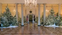 White House’s holiday display includes 53 Christmas trees, and honors for the military