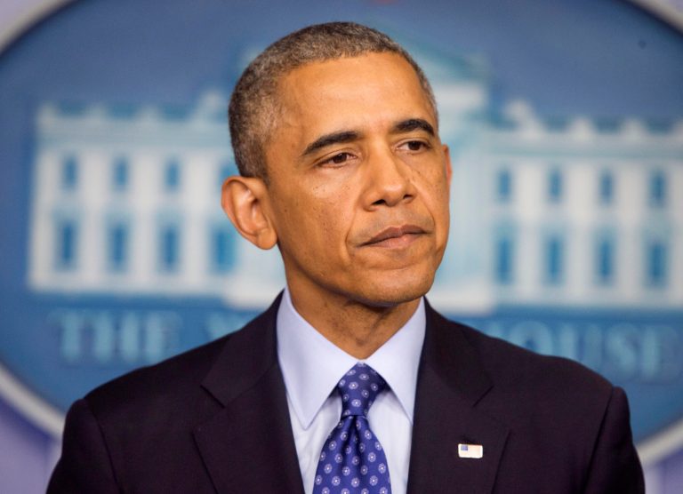 President Barack Obama pauses while speaking about the situation in Iraq, Thursday, June 19, 2014, in the Brady Press Briefing Room of the White House in Washington. Obama said the US will send up to 300 military advisers to Iraq, set up joint operation centers. (AP Photo/Pablo Martinez Monsivais)