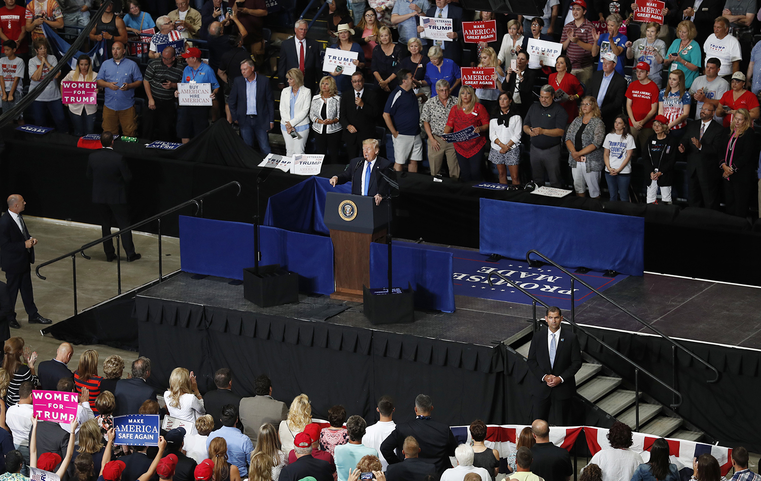 Protesters removed by security while Lara Trump speaks at rally in Ohio