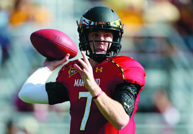 Michael Dwyer/AP
Caleb Rowe became the fourth Maryland quarterback to suffer a season-ending injury when he tore his ACL against Boston College on Saturday.