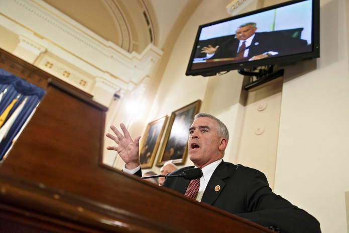 "There's grave concern as to why they denied us access to them and their information," said Rep. Brad Wenstrup, R-Ohio. "This is our job, and this is their job as well." (AP Photo/J. Scott Applewhite)