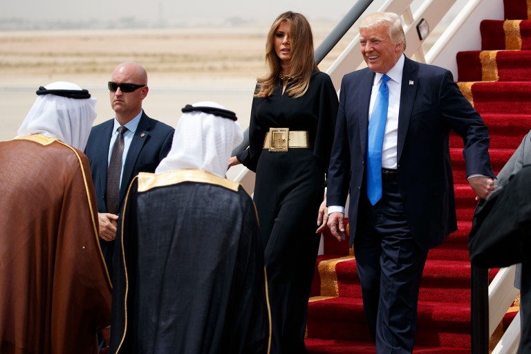 Keith was part of the festivities meant to entertain guests during Trump's official visit to the desert kingdom. (AP Photo/Evan Vucci)