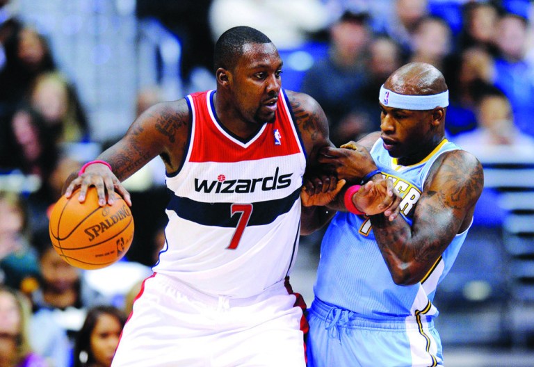 Nick Wass/AP
Forward Andray Blatche averaged 9.9 points a game in seven seasons with the Wizards.