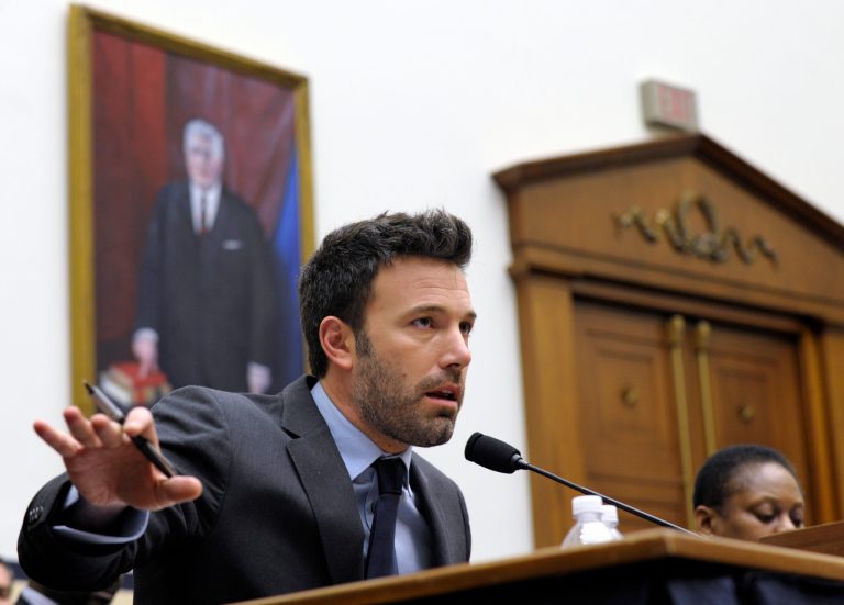   Ben Affleck, actor and founder of the Eastern Congo Initiative, testifies before the House Armed Services Committee on the evolving security situation in the Democratic Republic of the Congo during a hearing on Capitol Hill in Washington, Wednesday, Dec. 19, 2012. (AP Photo/Susan Walsh)  