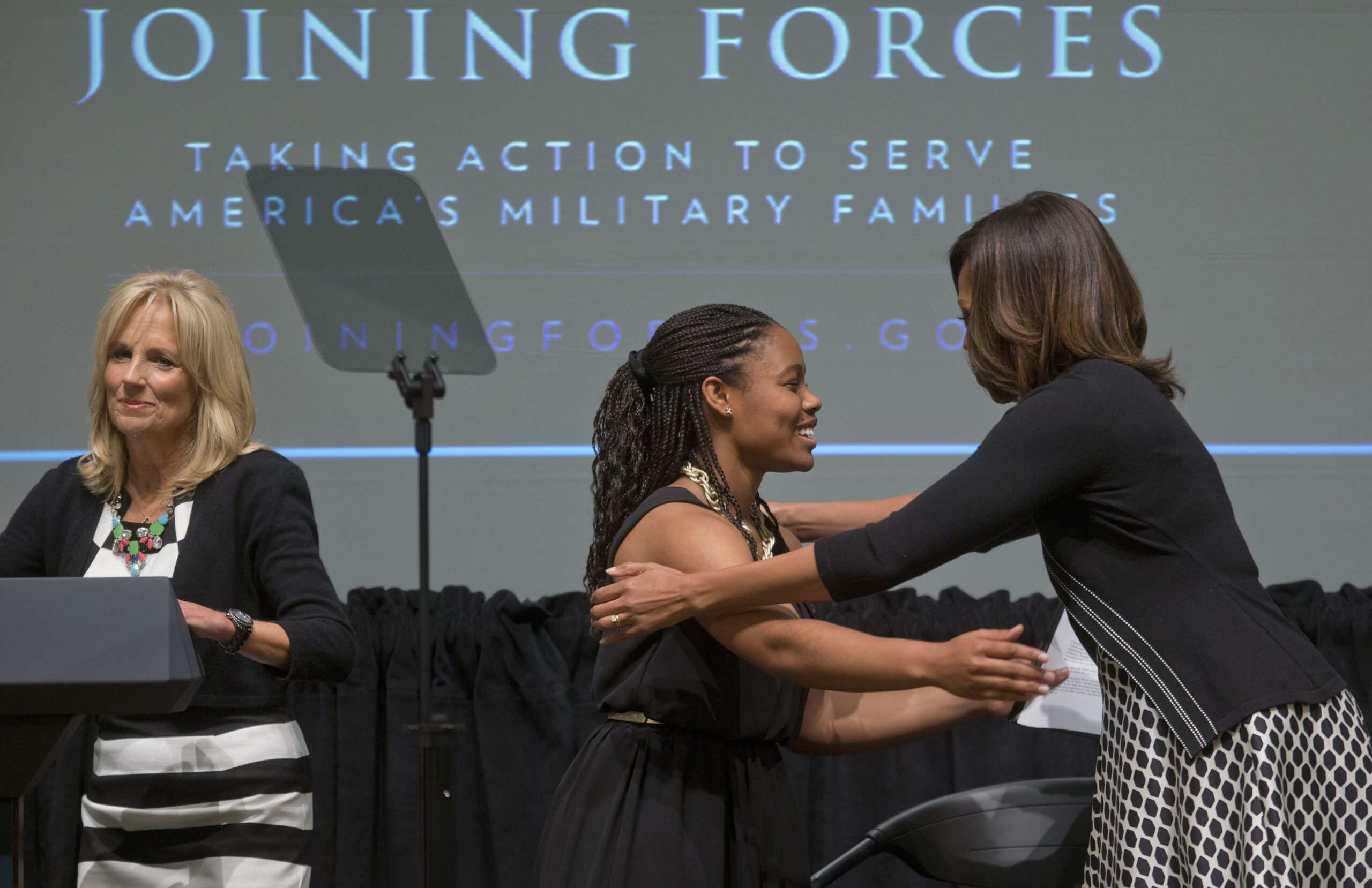 First lady announcing pledges for vets, families