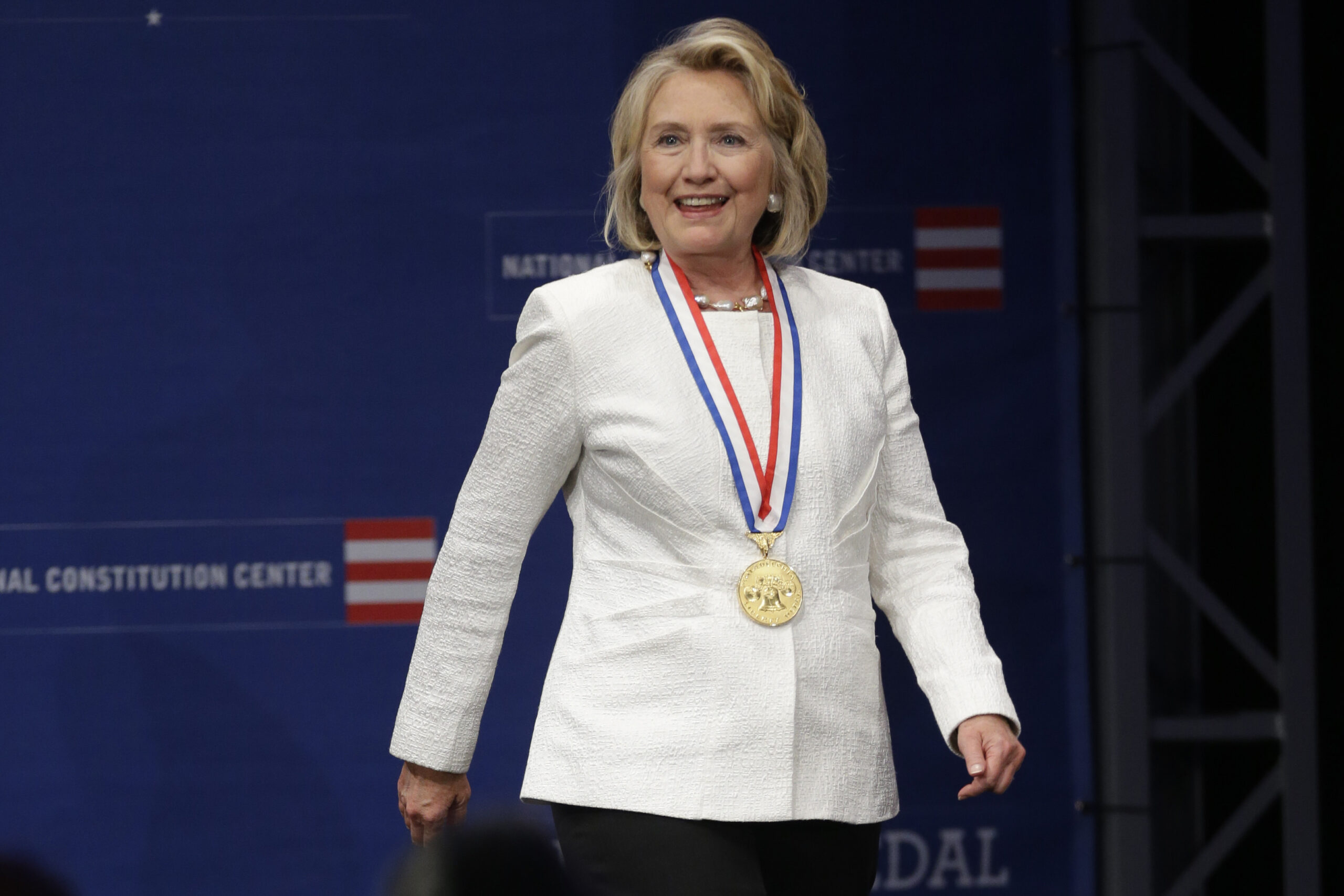 VIDEO: Hillary Clinton, Jeb Bush share bipartisan stage in Philadelphia