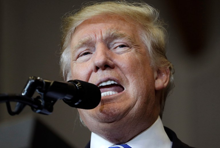 Across Twitter, Facebook and Instagram, Trump has more than 40 million combined followers. (AP Photo/John Locher)