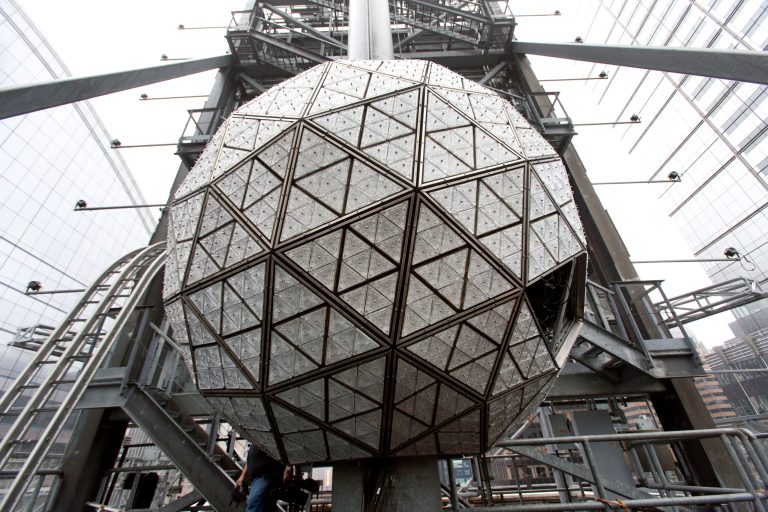 The ball drop in Times Square is expected to draw one million attendees Thursday night. (AP Photo/Mark Lennihan)