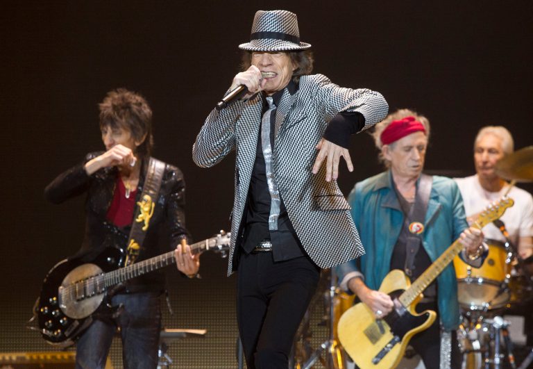   FILE - In this Nov. 25, 2012 file photo, Mick Jagger, center, Keith Richards, Ronnie Wood, left, and Charlie Watts, right, of The Rolling Stones perform at the O2 arena in east London. The Rolling Stones have been added to the list of artists performing at the 12-12-12 Hurricane Sandy benefit concert next week in New York City. Producers of the show said Friday, Dec. 7, 2012, had already raised $30 million that will be distributed to storm victims through the Robin Hood Foundation. The show is sold out. (Photo by Joel Ryan/Invision/AP)  