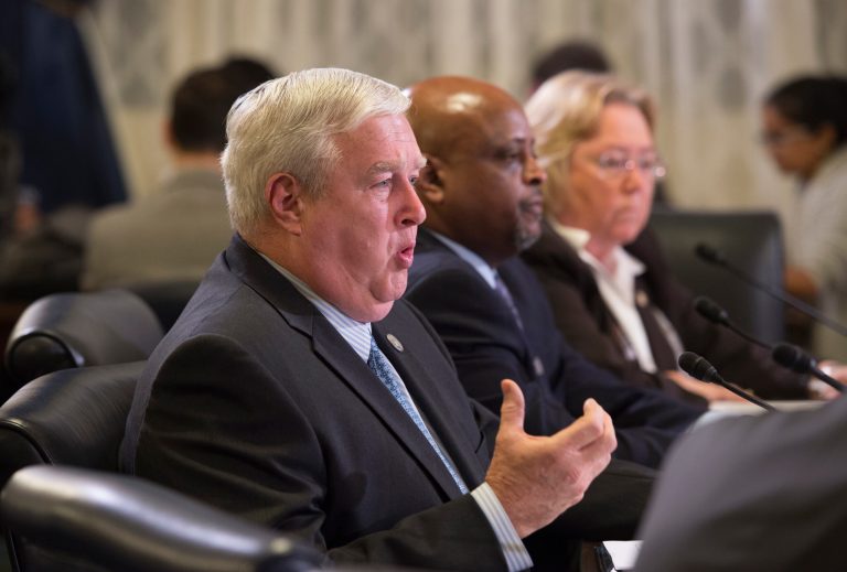 Principal Deputy VA Undersecretary for Benefits Danny Pummill, left,Â said during the hearing Monday that firing VA employees has become nearly 