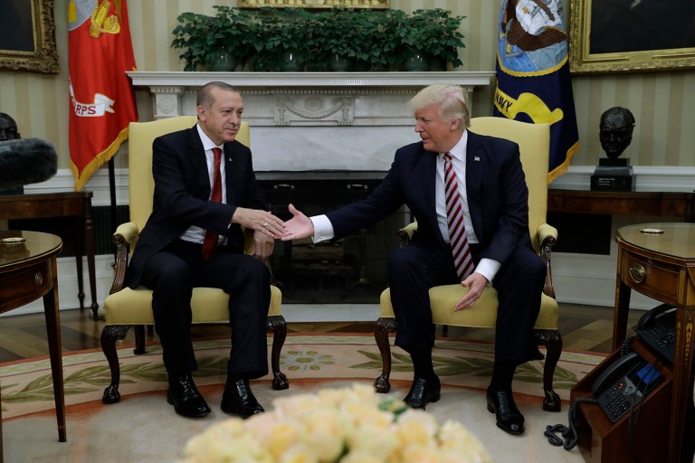 Trump should make clear to Turkey that Washington disapproves of its current course toward autocracy. (AP Photo/Evan Vucci)