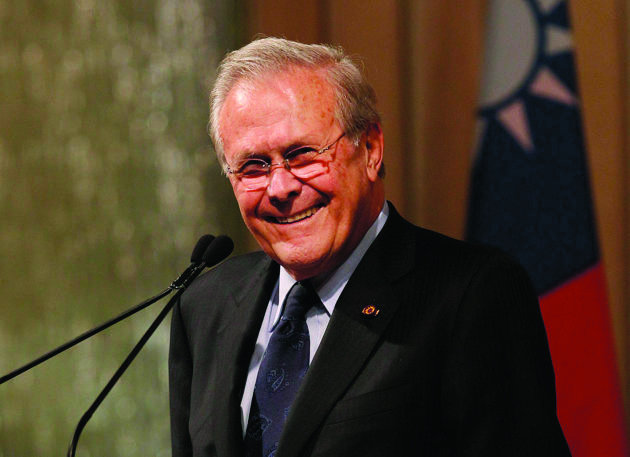 Happy writer. Donald Rumsfeld just cut a seven-figure deal to publish his 