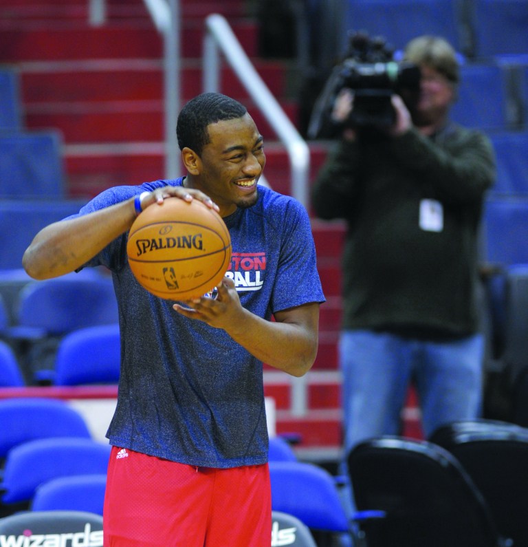 Susan Walsh/AP
John Wall, the No. 1 pick in the NBA Draft in 2010, has been sidelined since September because of stress injury to his left patella.