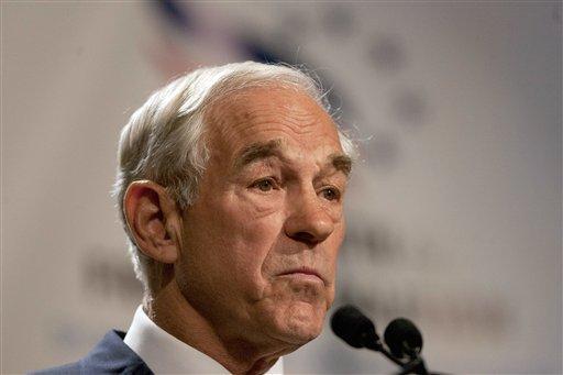 Republican presidential candidate Rep. Ron Paul, R-Texas, speaks at the Iowa Faith and Freedom Coalition presidential candidate forum, in Des Moines, Iowa, Saturday, Oct. 22, 2011. 