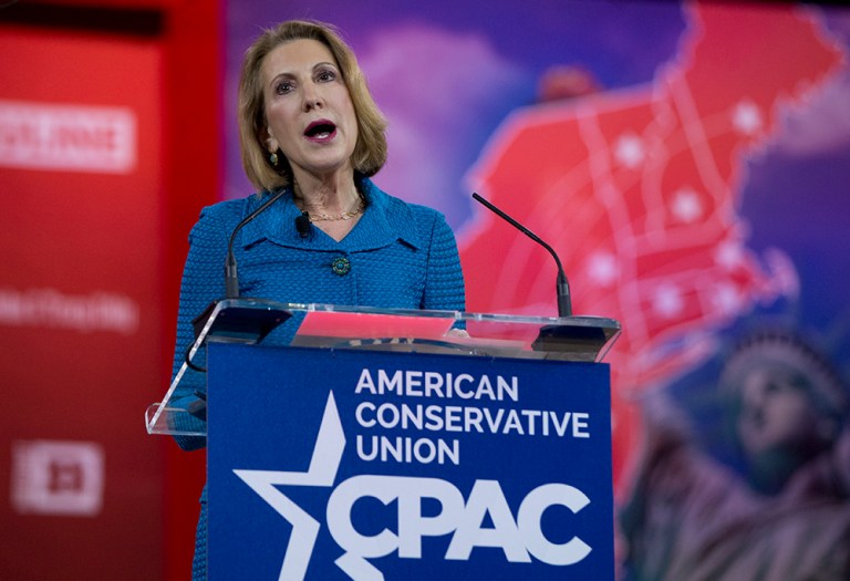 Fiorina, shown here at last year's CPAC, said many in the media called her mean 