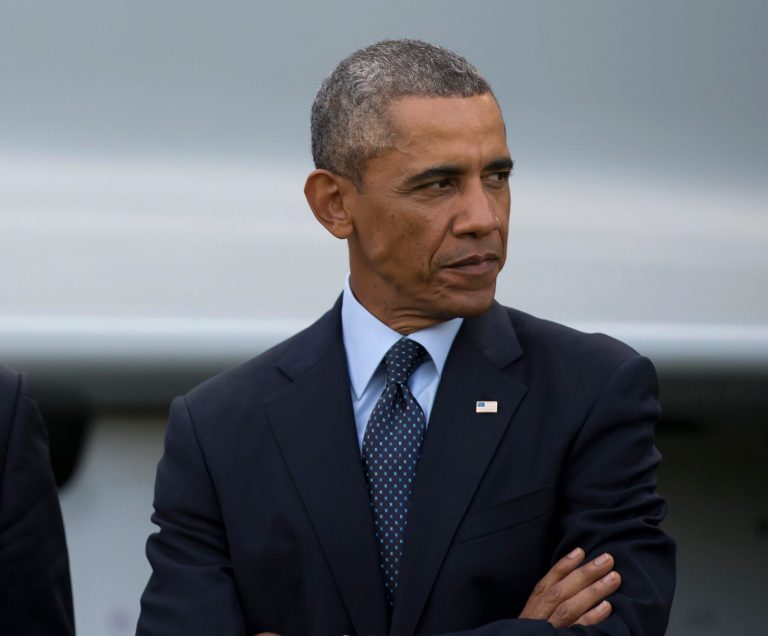 FILE - In this Sept. 5, 2014, file photo U.S. President Barack Obama looks around during a flypast at the NATO summit in Newport, Wales. Obama will begin this week to lay out a strategy to defeat Islamic State militants in the Middle East, starting with a White House meeting with bipartisan congressional leaders on Tuesday, Sept. 9, 2014 and a speech on Wednesday, the eve of the 13th anniversary of the deadliest terrorist attack on U.S. soil.  (AP Photo/Jon Super, File)