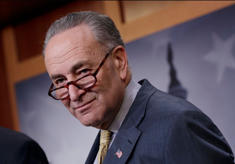 Senate Minority Leader Chuck Schumer, D-N.Y., says Democrats won't even consider working with President Trump on tax reform unless the president releases his tax returns. (AP Photo/J. Scott Applewhite)