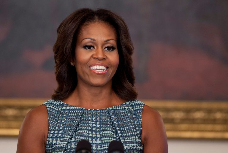 First lady Michelle Obama speaks to high school students about the importance of committing to education, on Nov. 11 in Washington, D.C. (AP Photo/Carolyn Kaster)