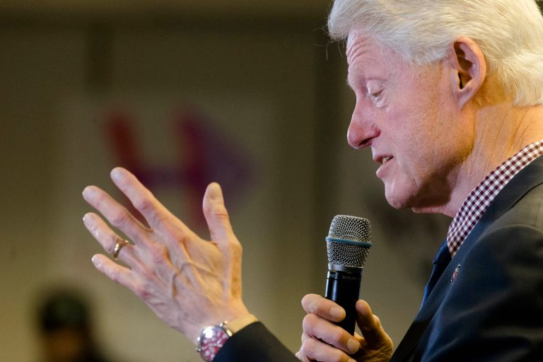 Former President Bill Clinton speaks as he campaigns for his wife, Democratic presidential candidate, Hillary Clinton, at the Ohio Education Association, Wednesday, March 9, 2016, in Columbus, Ohio. (AP Photo/John Minchillo)