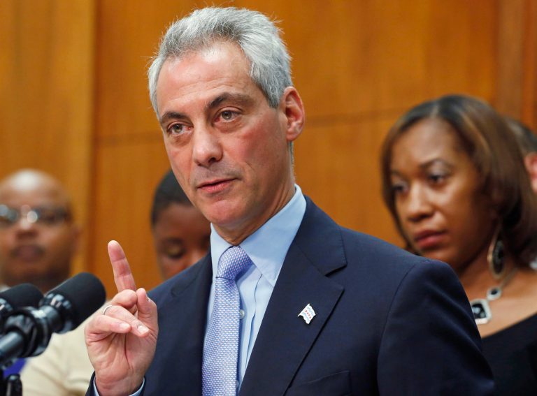 Chicago Mayor Rahm Emanuel says his plan to overhaul two city pension funds may be difficult to swallow, but will be worth it.  (AP Photo/M. Spencer Green, File)