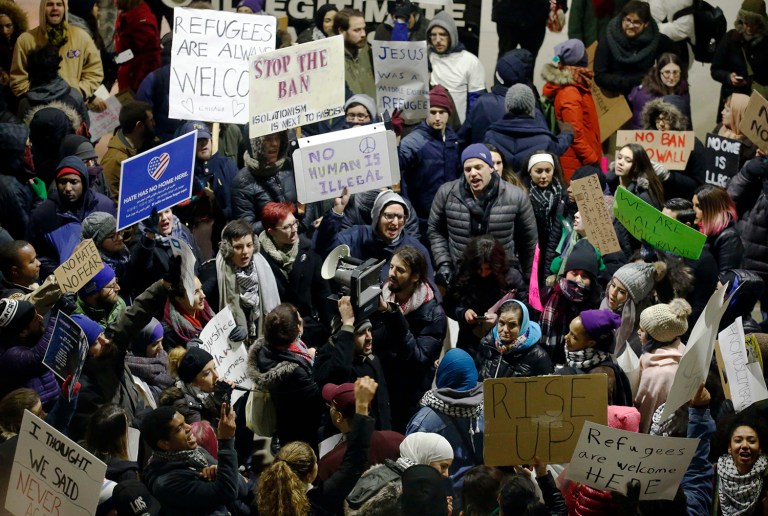 President Donald Trump signed an executive order suspending all immigration from countries with terrorism concerns for 90 days. This set off a whirlwind of protests in major cities and in airports around the country where refugees and immigrants were being stopped by Customs and Border Protection agents. (AP Photo/Nam Y. Huh)