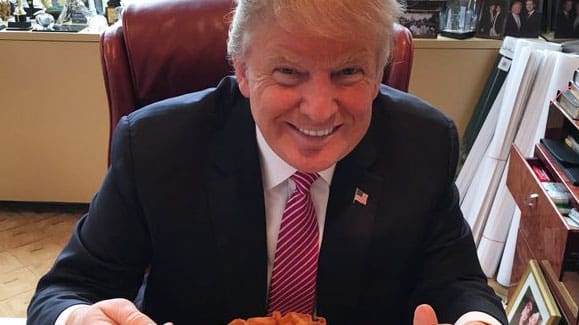 There was no taco salad this year, but President Trump sent his best to people celebrating Mexico on Friday. (Screengrab/Twitter)