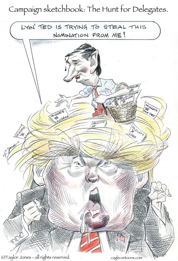 Editorial cartoon: The hunt for delegates