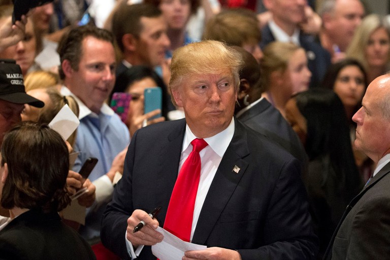 Trump won the Maryland Republican primary last month, and Caleb Andrew Bailey was selected at as a delegate at that same time. (AP Photo/Stephen B. Morton, File)