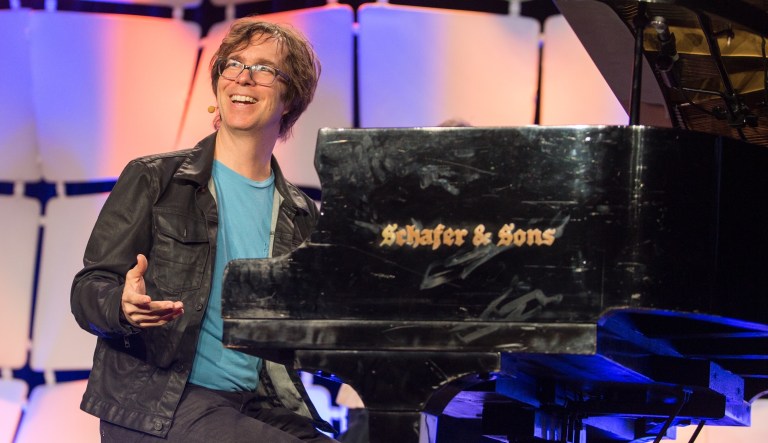 Musician Ben Folds at the Generation Next Plenary Keynote during the 2014 NAMM show on Jan. 23, 2014, in Anaheim, Calif.