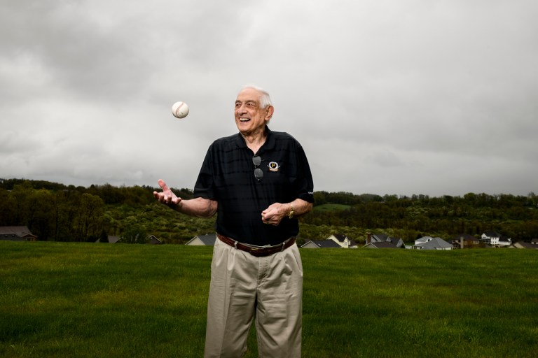 Ron Necciai, 87, at his home in Belle Vernon on May 6. Necciai is best known for his record for a 27 strike-out game in 9 innings, which he accomplished in 1952. Nobody has broken that record since. 
