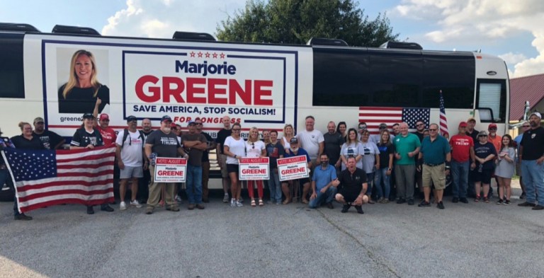 Marjorie Greene recently won a GOP House runoff and is expected to be elected to the House in the fall election.