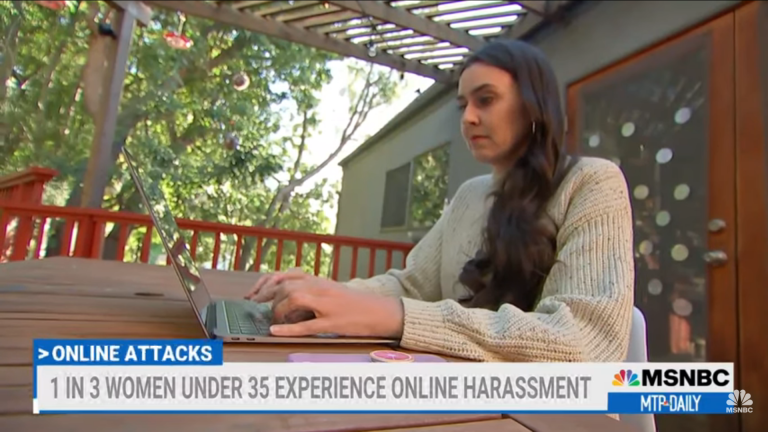 [Screenshot of Taylor Lorenz on MSNBC's Meet the Press Daily]