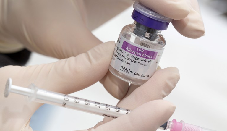 Bloomberg Photo Service 'Best of the Week': A clinical technician holds a syringe and a vial of Allergan Botox, produced by Allergan Inc., in this arranged photograph taken at a skin and beauty clinic in London, U.K., on Monday, Nov. 17, 2014. Actavis Plc agreed to pay about $66 billion for Allergan, a deal that creates a new top 10 drugmaker and ends Valeant Pharmaceuticals International Inc.'s attempt at a hostile takeover of the maker of Botox.