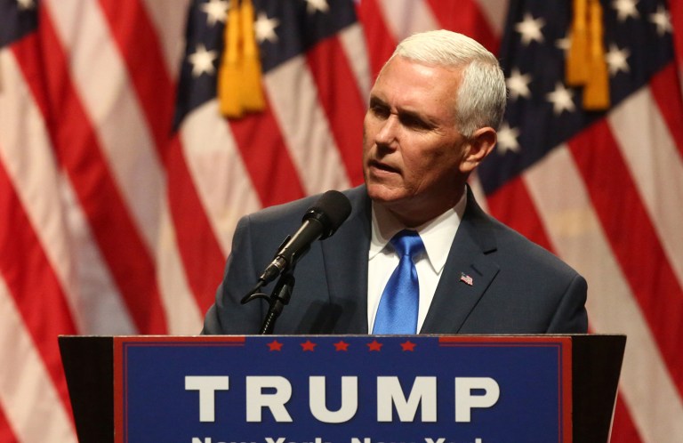 Pence is not seen favorably or well known among registered voters, Gallup finds. (Chris Goodney/Bloomberg)