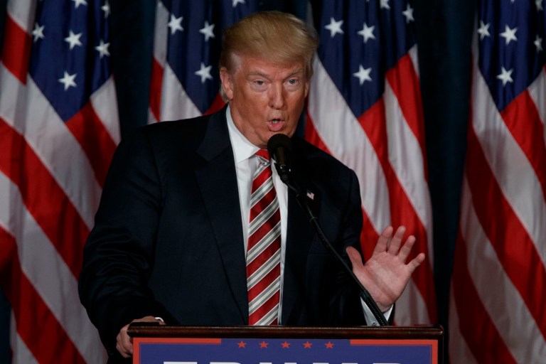 Donald Trump's abrupt hang-up was apparently because he realized he was on RT. (AP Photo/Evan Vucci)
