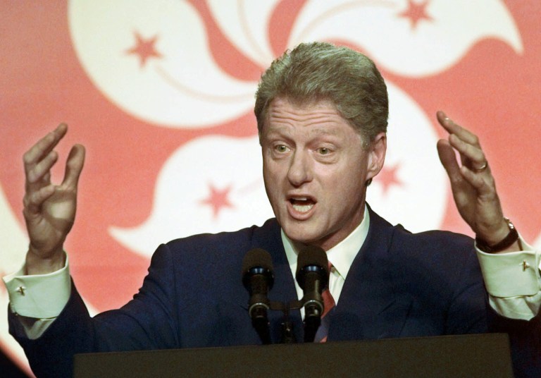In 1996, a U.S. company gave China vital technical information that boosted its missile program, an incident that President Clinton's own national security team said was a major mistake. But instead of punishing that company, Clinton rewarded it by approving the sale of another one of its satellites to China, and dismissed national security concerns as he took that step. (AP Photo/Greg Gibson)