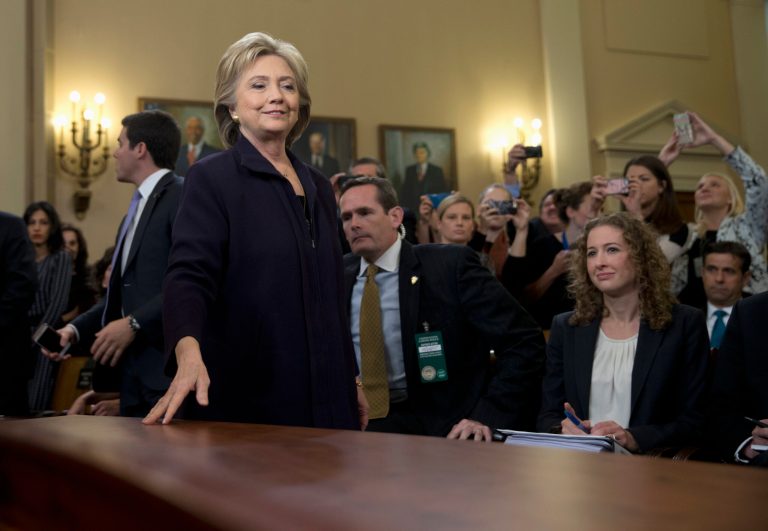 The DCCC pledged to triple match gifts made during the hearing. (AP Photo/Evan Vucci)