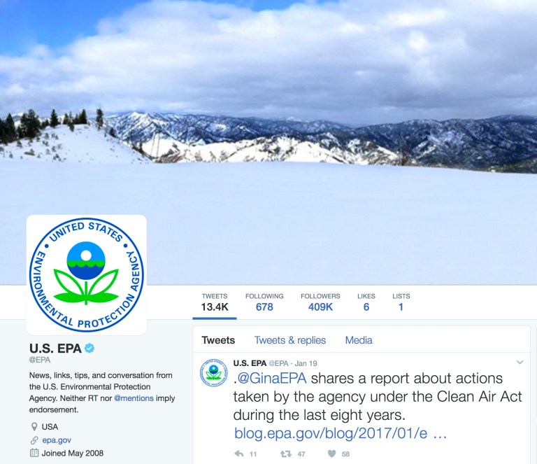 Administration officials have also told EPA employees not to provide updates about the agency to reporters or on social media, the Associated Press reported Tuesday. (Image courtesy screenshot)