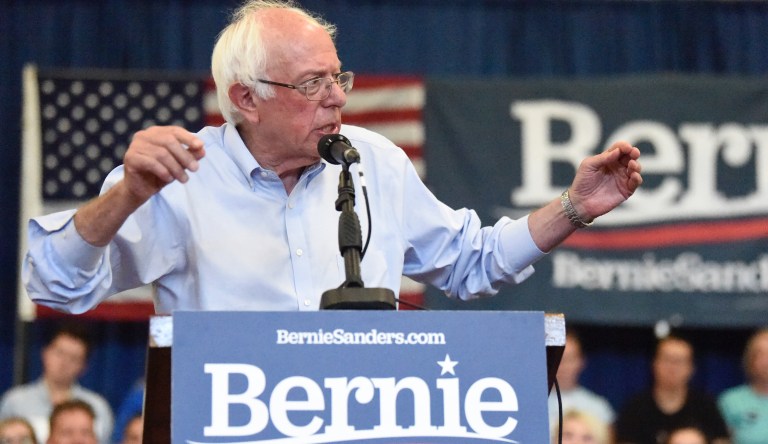 Democratic presidential hopeful Bernie Sanders speaks at the beginning of a town hall meeting to discuss his criminal justice reform plan on Sunday, Aug. 18, 2019, in Columbia, S.C.