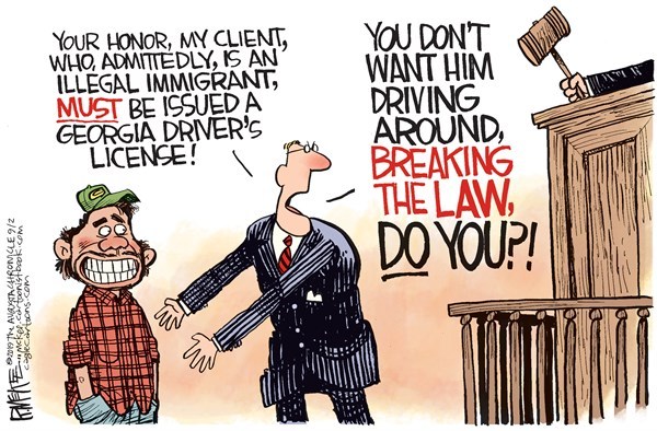 Editorial cartoon: Illegal driver’s license