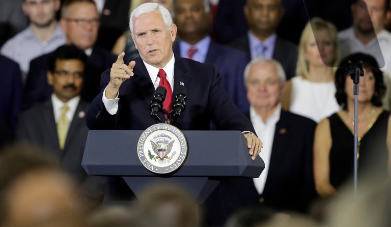 The White House announced Pence would be traveling to Alabama to speak at a rally for Strange at 7:30 p.m. local time on Monday. (AP Photo/Darron Cummings)