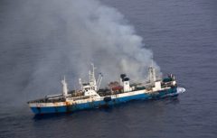 Chile says burned Chinese ship sinks in Antarctic