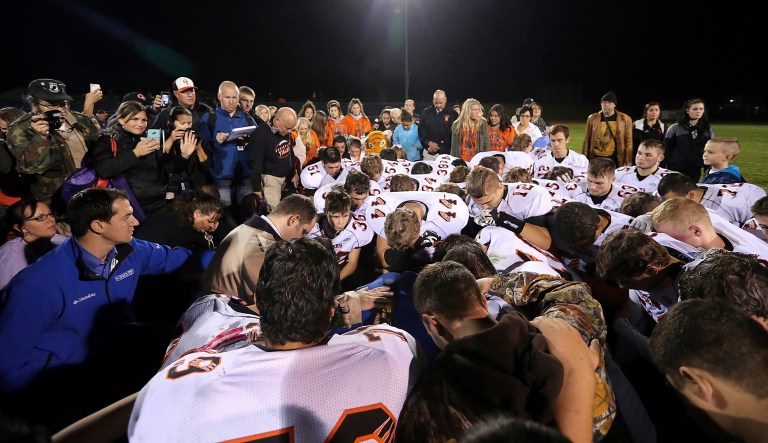 The 9th Circuit Court of Appeals rejected a high school coach's request to be reinstated, saying he is unlikely to prove the school district violated his constitutional rights. (Meegan M. Reid/Kitsap Sun via AP)