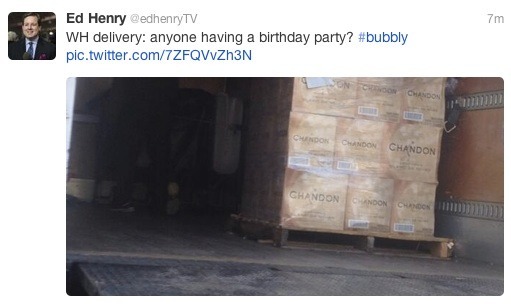 Let’s Move! Cases of bubbly arrive at White House before Michelle Obama’s 50th party