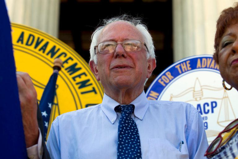Bernie Sanders has the support of 32 percent of Granite State Democratic primary voters to Clinton's 29 percent, according to a new WBUR poll released Wednesday night. (AP Photo/Jose Luis Magana)