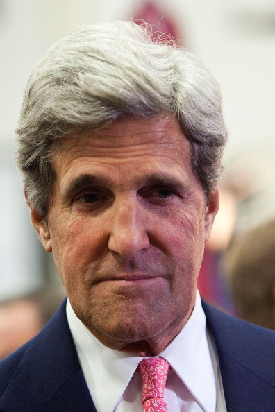 HEMPSTEAD, NY - OCTOBER 16:  U.S. Sen. John Kerry (D-MA), speaks to members of the media at Hofstra University after the second presidential debate on October 16, 2012 in Hempstead, New York. U.S. President Barack Obama and Republican presidential candidate Mitt Romney debated in a town hall style meeting this evening at the university.  (Photo by Andrew Burton/Getty Images)